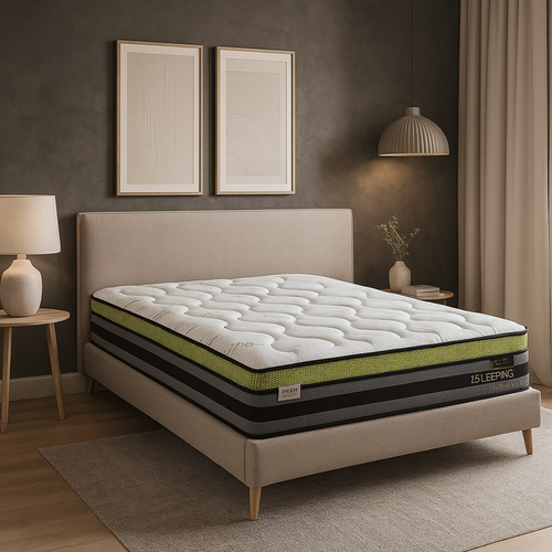 Matelas Ressort 140x200 Cm - BI-CONFORT Accueil Mémoire De Forme - 2 Zones De Fermeté Différenciées