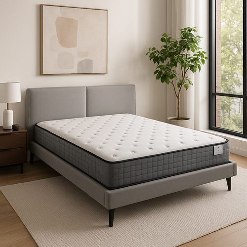 Matelas Essentiel 200x200 Cm - 23 Cm D'épaisseur - Mémoire De Forme - Ressorts Ensachés