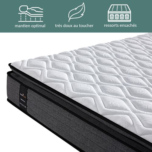 Matelas Nirvana 90x190 Cm - Latex, Mémoire De Forme Et Ressorts Ensachés - 26 Cm