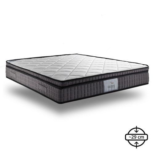 Matelas Céleste 140x190 Cm - Mémoire De Forme Et Ressorts Ensachés - 29 Cm - Surmatelas Amovible
