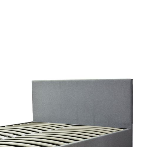 Lit Coffre XXL 160x200cm Tissu Gris Clair - Capacité 900 Litres - Sommier à Lattes