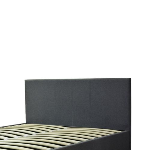 Lit Coffre XXL 180x200cm Tissu Gris Foncé - Capacité 900 Litres - Sommier à Lattes