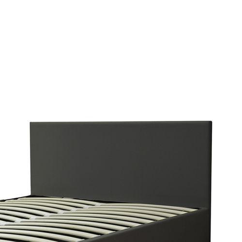 Lit Coffre XXL 200x200cm Simili Cuir Noir - Capacité 900 Litres - Sommier à Lattes