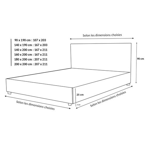 Lit Coffre 140x190 Cm - Grand Espace De Stockage Jusqu'à 900 L - Simili Cuir Gris