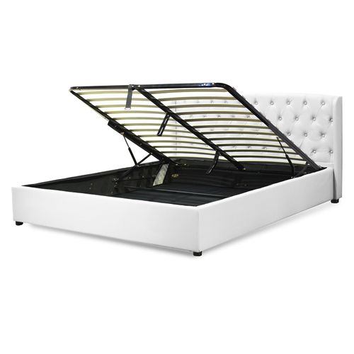 Lit Coffre Clémentine Deluxe : Tissu Et Sommier à Lattes - 90x190 Cm