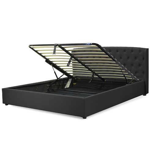 Lit Coffre Clémentine Deluxe : Tissu Et Sommier à Lattes - 160x200 Cm