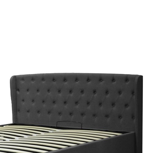 Lit Coffre Clémentine Deluxe : Tissu Et Sommier à Lattes - 200x200 Cm