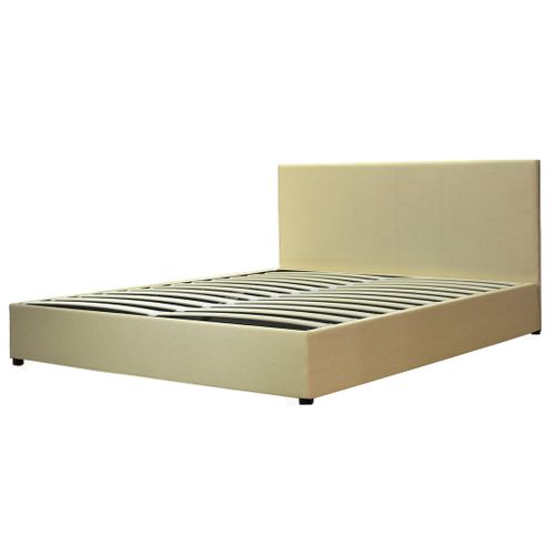 Lit Coffre XXL 200x200cm Simili Cuir Noir - Capacité 900 Litres - Sommier à Lattes