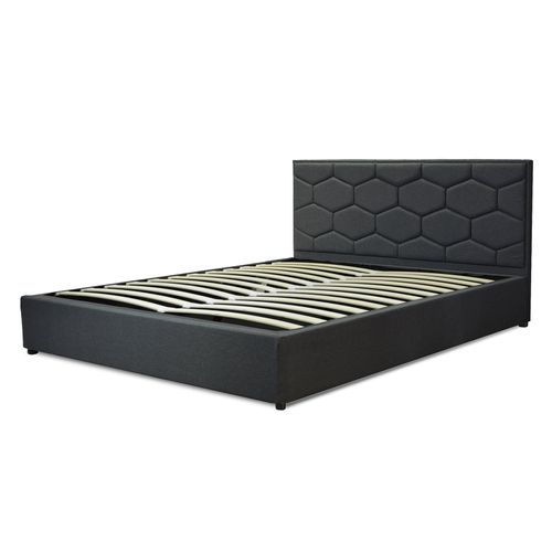 Lit Coffre Clémentine Deluxe : Tissu Et Sommier à Lattes - 90x190 Cm