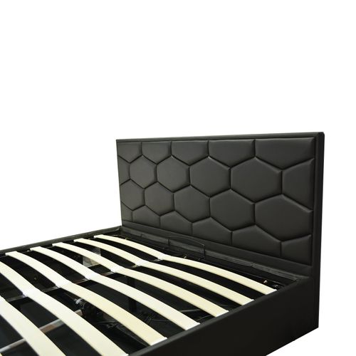 Lit Coffre Clémentine Deluxe : Tissu Et Sommier à Lattes - 160x200 Cm