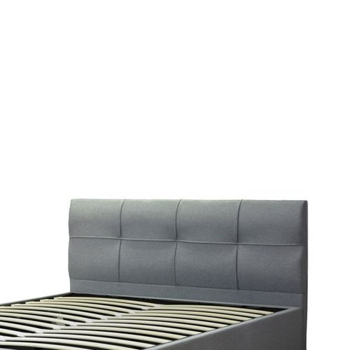 Lit Coffre XXL Deluxe Gris Clair 180 X 200 Cm - Tissu Et Sommier à Lattes