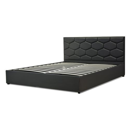 Lit Coffre Clémentine Deluxe : Tissu Et Sommier à Lattes - 140x190 Cm