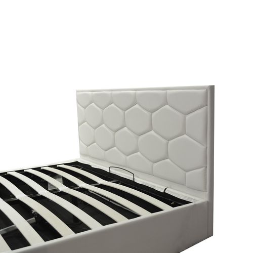 Lit Coffre Clémentine Deluxe : Tissu Et Sommier à Lattes - 200x200 Cm