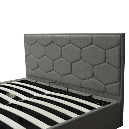 Lit Coffre Clémentine Deluxe : Tissu Et Sommier à Lattes - 90x190 Cm