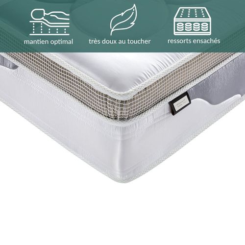 Matelas Platinium Small 200x200 Cm - 26 Cm Épaisseur - Mémoire De Forme, Ressorts Ensachés Et Latex