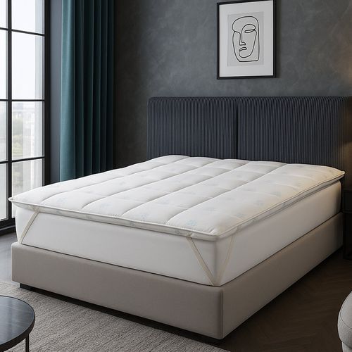 Surmatelas Été 160 X 200 Cm- 100% Microfibre - Tissu Ice Cool Rafraîchissant