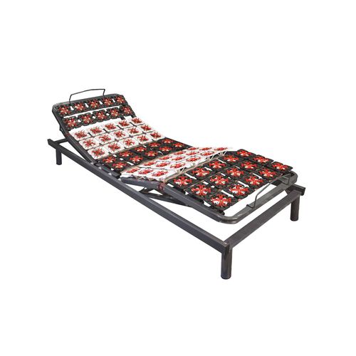 Pack Lit Électrique Matelas 90x190 Cm - Gris Clair - Sommier Relaxation+contour Lit Tissu+matelas