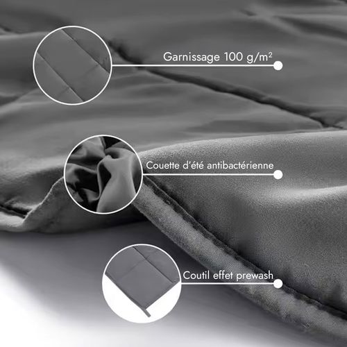 Couette Ultra-légère Microfibre 240 X 260 Cm- 100 G/m² - Anti-transpiration - Thermorégulatrice