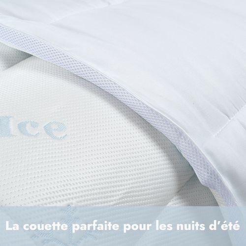 Couette Spéciale Été 220 X 240 Cm - 300 G/m² - Anti-transpiration - Fibres Ice Cool Rafraîchissantes