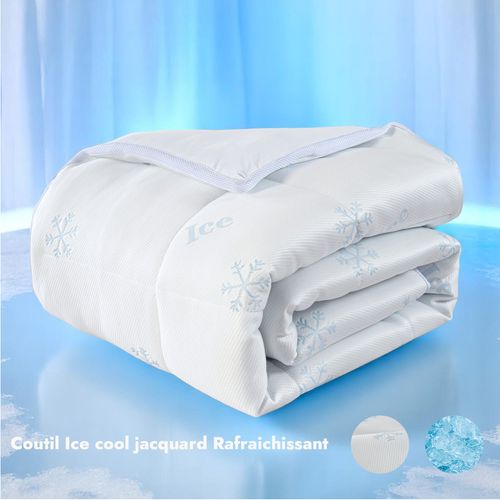 Couette Spéciale Été 240 X 260 Cm - 300 G/m² - Anti-transpiration - Fibres Ice Cool Rafraîchissantes
