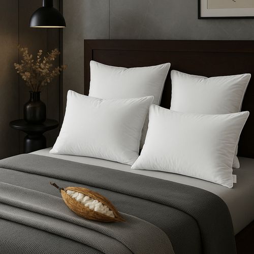 Oreiller Kapok 40 X 70 Cm : Ultra Moelleux, Résistant Et Respirant - Organique - Housse En Coton