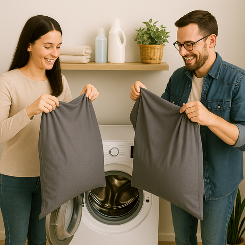 Taie D'oreiller 60x60 Cm Gris - Confort Doux Et Respirant