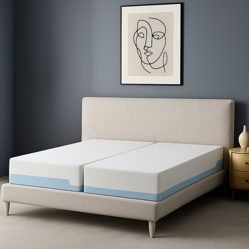 Matelas  2x70x200 Cm Mémoire De Forme Et Housse Rafraichissante - Matelas Déhoussable Universel Ice