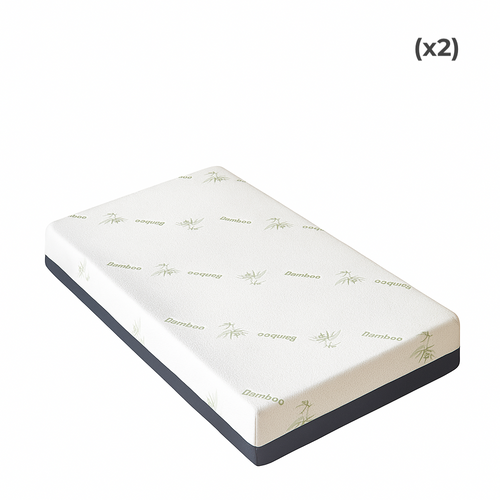 Matelas  2x70x190 Cm Mémoire De Forme Et Housse Bambou - Matelas Original Déhoussable