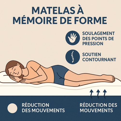 Matelas  2x70x200 Cm Mémoire De Forme Et Housse Bambou - Matelas Original Déhoussable