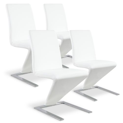 Lot De 4 Chaises Design Delano Blanc