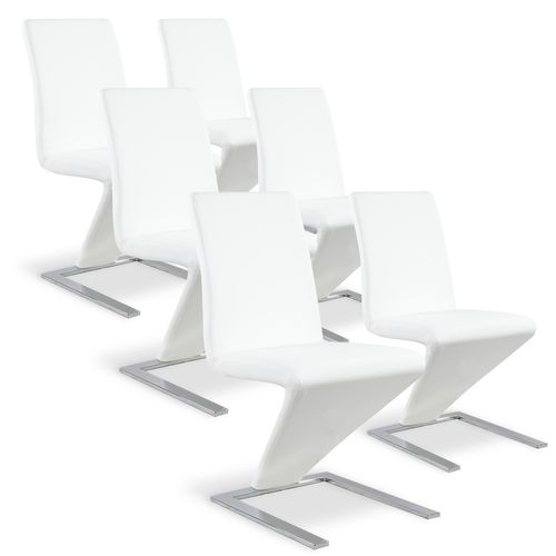 Lot De 6 Chaises Design Delano Blanc