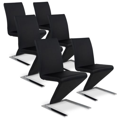 Lot De 6 Chaises Design Delano Noir