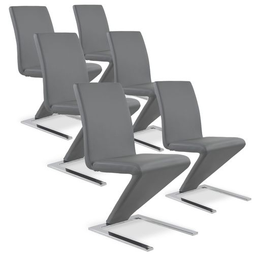 Lot De 6 Chaises Design Delano Gris