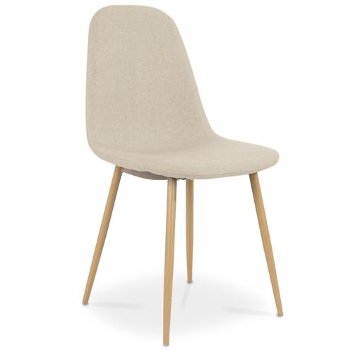 Lot De 4 Chaises Scandinaves Bali Tissu Beige