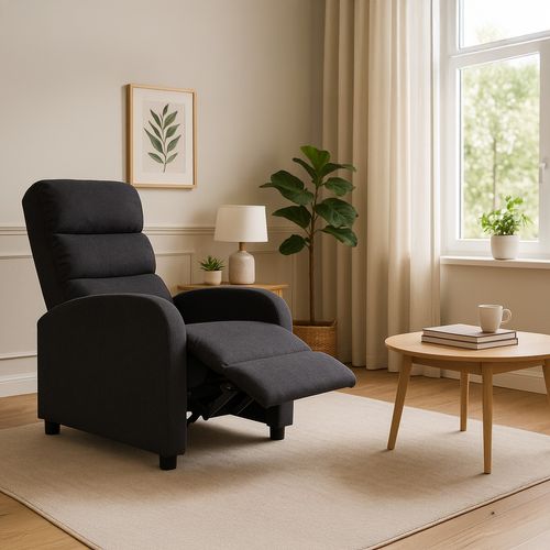 Fauteuil Relax Manuel Lasco Tissu Noir