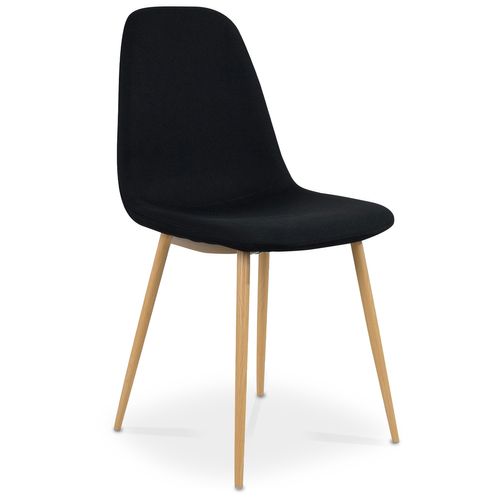 Lot De 4 Chaises Scandinaves Bali Tissu Noir