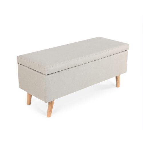 Banquette Coffre De Style Scandinave Eline Tissu Beige