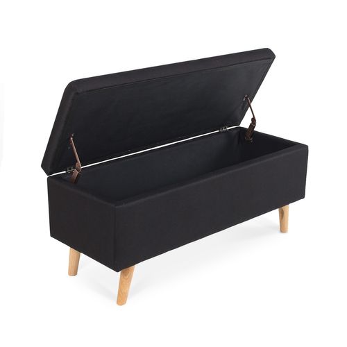 Banquette Coffre De Style Scandinave Eline Tissu Noir