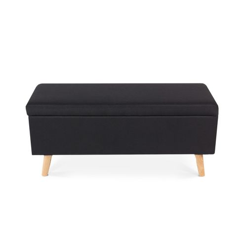 Banquette Coffre De Style Scandinave Eline Tissu Noir