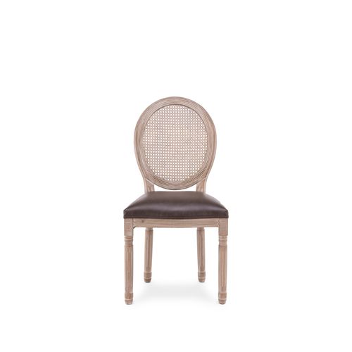 Lot De 4 Chaises Médaillon Louis Xvi Cannage Rotin Vintage