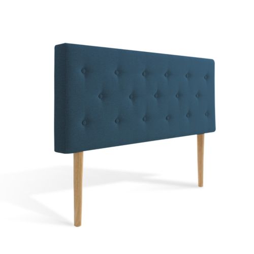 Tête De Lit Capitonnée Théa 140cm Tissu Bleu Canard
