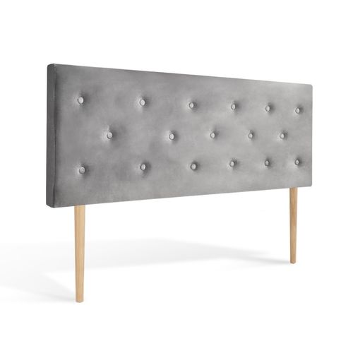 Tête De Lit Capitonnée Théa 160cm Velours Gris