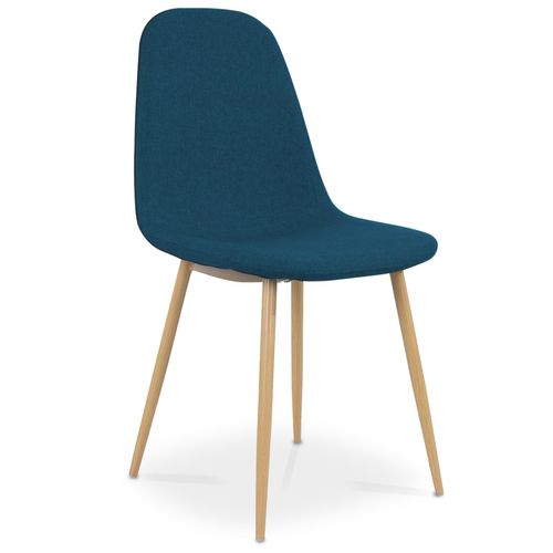 Lot De 4 Chaises Scandinaves Bali Tissu Bleu Canard