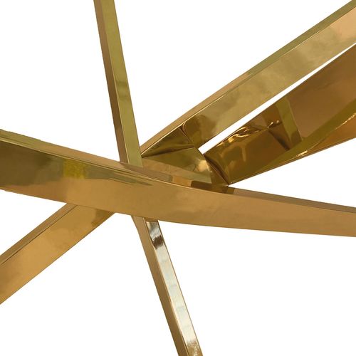 Table Basse Ronde En Verre Effet Marbre Et Pieds Doré Holy