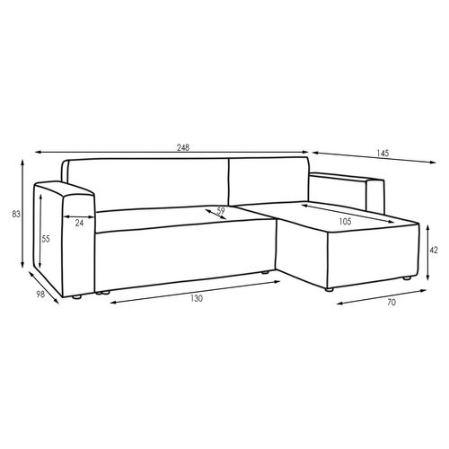 Canapé D'angle Convertible Réversible Lorenzo Bouclette Gris