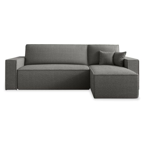 Canapé D'angle Convertible Réversible Lorenzo Bouclette Gris