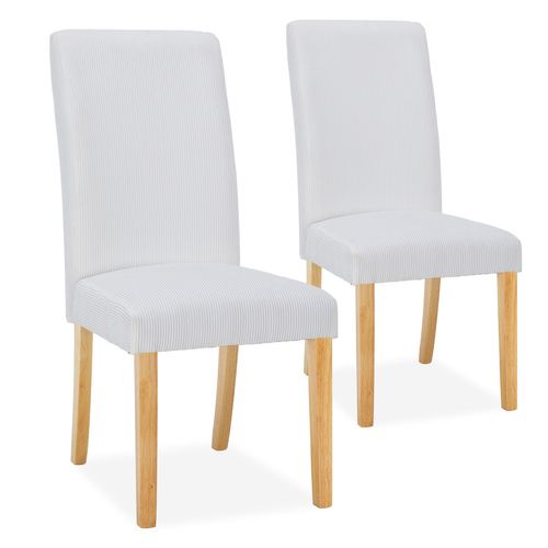 Lot de 2 chaises Rosie velours côtelé Blanc