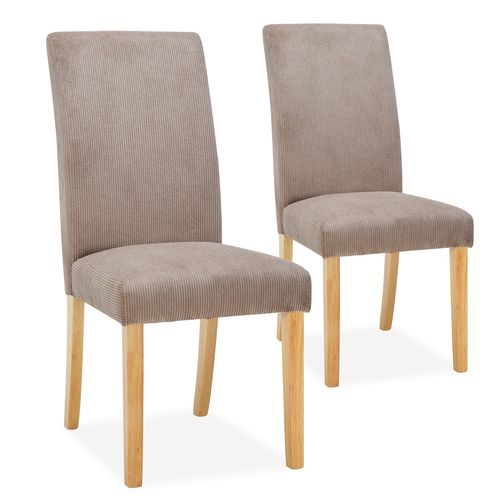 Lot de 2 chaises Rosie velours côtelé Taupe