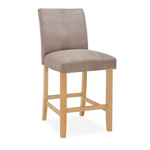 Lot de 4 chaises de bar en bois Rosie velours côtelé Taupe - H65cm