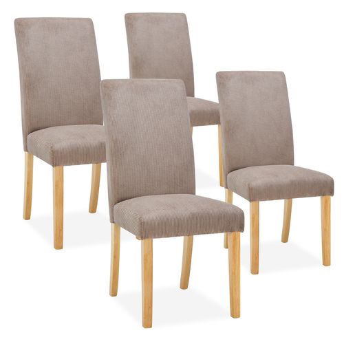 Lot de 4 chaises Rosie velours côtelé Taupe
